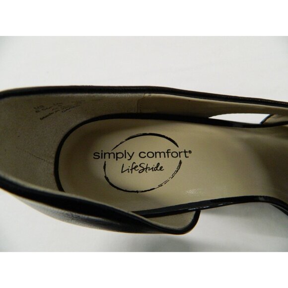 LifeStride Simply Comfort Womens Black Open-Toe Heels Size 8.5M - Picture 4 of 11